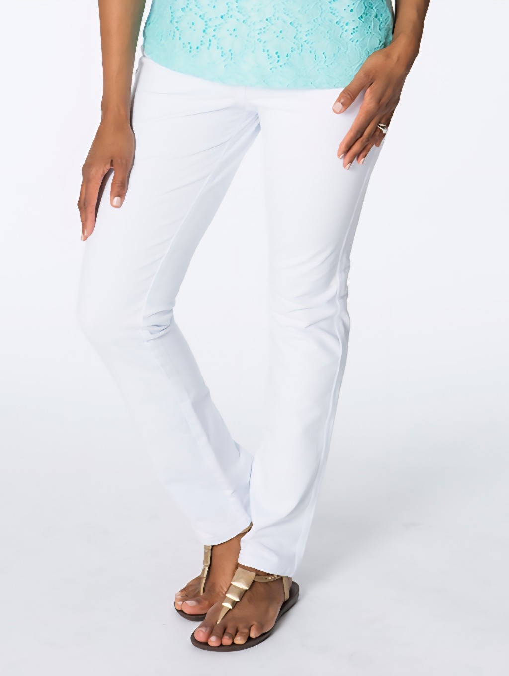 Dreamjeannes Jeggings By Quacker Factory Pull On White Size Medium Short Nwot